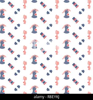 back and neck sports injury feeling joint pain spine osteoporosis scoliosis spinal cord problems painful area highlighted in red seamless pattern healthcare symbol flat Stock Vector