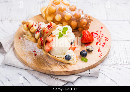 Hong Kong bubble waffles Stock Photo