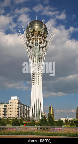 Bayterek monument - Tall Poplar in Astana. Kazakhstan Stock Photo