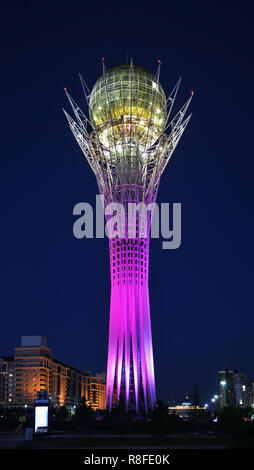 Bayterek monument - Tall Poplar in Astana. Kazakhstan Stock Photo