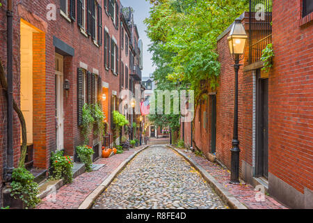 Acorn Street in Boston, Massachusetts, USA. Stock Photo