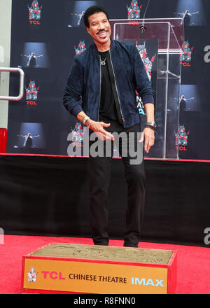 HOLLYWOOD, CA - MARCH 07: Lionel Richie at the Lionel Richie Hand And Footprint Ceremony at TCL Chinese Theatre on March 7, 2018 in Hollywood, California. (Photo by Image Press Agency) Stock Photo