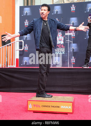 HOLLYWOOD, CA - MARCH 07: Lionel Richie at the Lionel Richie Hand And Footprint Ceremony at TCL Chinese Theatre on March 7, 2018 in Hollywood, California. (Photo by Image Press Agency) Stock Photo