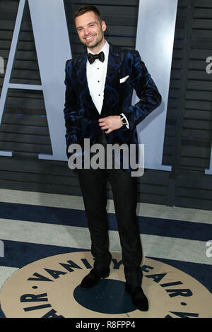 BEVERLY HILLS, LOS ANGELES, CA, USA - MARCH 04: Sebastian Stan at the 2018 Vanity Fair Oscar Party held at the Wallis Annenberg Center for the Performing Arts on March 4, 2018 in Beverly Hills, Los Angeles, California, United States. (Photo by Xavier Collin/Image Press Agency) Stock Photo