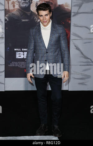 WESTWOOD, LOS ANGELES, CA, USA - DECEMBER 13: Nolan Gerard Funk at the Los Angeles Premiere Of Netflix's 'Bright' held at the Regency Village Theatre on December 13, 2017 in Westwood, Los Angeles, California, United States. (Photo by Xavier Collin/Image Press Agency) Stock Photo