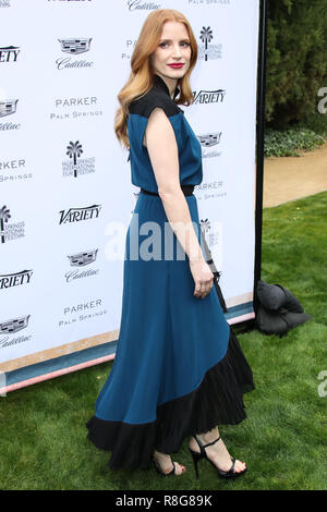 PALM SPRINGS, CA, USA - JANUARY 03: Actress Jessica Chastain wearing Givenchy arrives at Variety's Creative Impact Awards and 10 Directors to Watch Brunch Red Carpet at the 29th Annual Palm Springs International Film Festival held at the Parker Palm Springs on January 3, 2018 in Palm Springs, California, United States. (Photo by Xavier Collin/Image Press Agency) Stock Photo