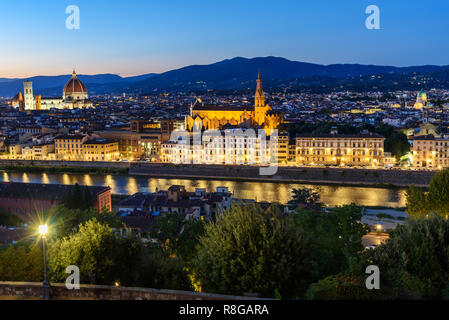 View of Florence from Piazzale Michelangelo at night. Florence. Italy Stock Photo