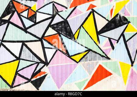 multicolored triangles background abstract wall nice von Stock Photo