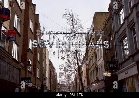 Merry Christmas from Seven Dials lights in Covent Garden, London