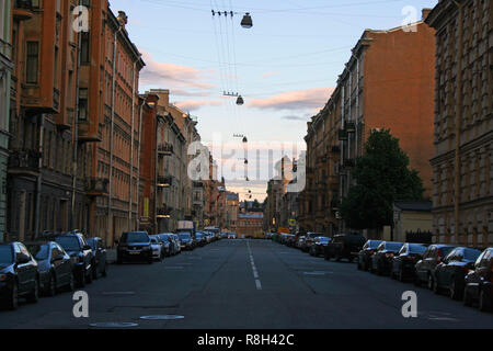 View of St. Petersburg. Seventh Soviet Street in the afternoon Stock Photo