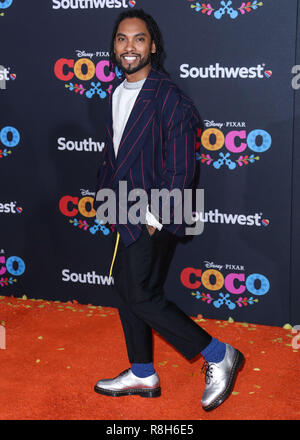 HOLLYWOOD, LOS ANGELES, CA, USA - NOVEMBER 08: Miguel arrives at the Los Angeles Premiere Of Disney Pixar's 'Coco' held at the El Capitan Theatre on November 8, 2017 in Hollywood, Los Angeles, California, United States. (Photo by Xavier Collin/Image Press Agency) Stock Photo