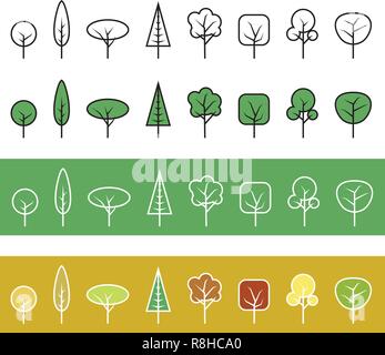 Tree Shape Collection Stock Vector