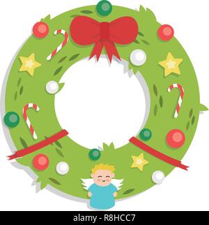 Christmas Garland - Cartoon Flat Style - isolated Stock Vector