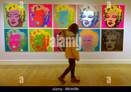 Edinburgh, Scotland, UK, 14th December. Andy Warhol exhibition attended by tourists in Edinburgh for the new year and Christmas celebrations at the  Scottish National Gallery of Modern Art Modern Two. Credit Gerard Ferry/Alamy Live News Stock Photo