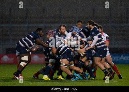Salford, Manchester, UK. 15th Dec 2018. Action from todays game  15th December 2018, AJ Bell Stadium , Sale, England; European Rugby Challenge Cup, Sale v Bordeaux-Belges ;   Credit: Terry Donnelly / News Images Credit: News Images /Alamy Live News Stock Photo