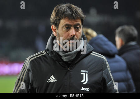 Turin, Italy. 15th Dec 2018. Andrea Agnelli President Juventus FC during the Serie A football match between Torino FC and Juventus FC at Stadio Grande Torino on 15 December, 2018 in Turin, Italy. Credit: FABIO PETROSINO/Alamy Live News Stock Photo