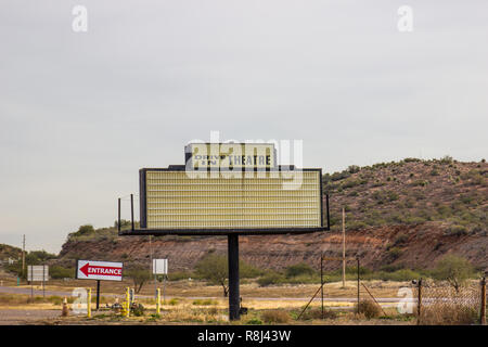 Retro Drive In Movie Theater Sign Stock Photo