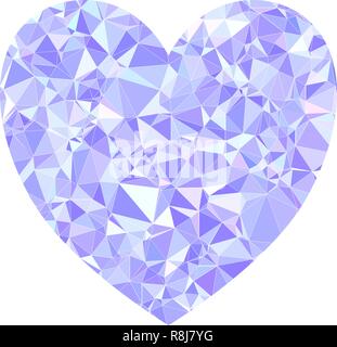 Valentines day triangulated heart in low poly style Stock Vector