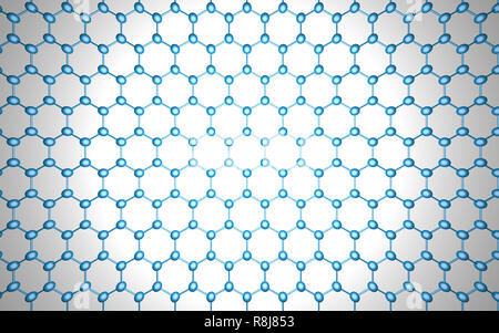 Top view: carbon grid of graphene atomic structure for nanotechnology background Stock Photo