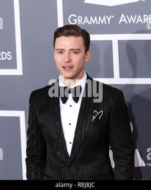 LOS ANGELES, CA, USA - FEBRUARY 10: Justin Timberlake at the 55th Annual GRAMMY Awards held at Staples Center on February 10, 2013 in Los Angeles, California, United States. (Photo by Xavier Collin/Image Press Agency) Stock Photo