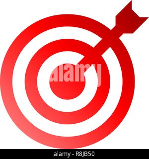 Target sign - red gradient transparent with dart, isolated - vector illustration Stock Vector