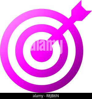 Target sign - purple gradient transparent with dart, isolated - vector illustration Stock Vector