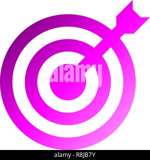 Target sign - purple gradient transparent with dart, isolated - vector illustration Stock Vector