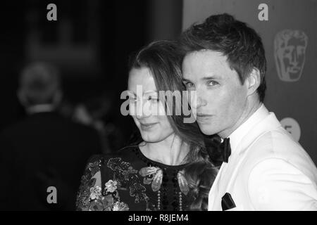 LONDON - FEB 12, 2017:  Eddie Redmayne and Hannah Bagshawe attend The EE British Academy Film Awards (BAFTA) at the Royal Albert Hall on Feb 12, 2017 in London Stock Photo