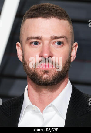 BEVERLY HILLS, LOS ANGELES, CA, USA - FEBRUARY 26: Justin Timberlake arrives at the 2017 Vanity Fair Oscar Party held at the Wallis Annenberg Center for the Performing Arts on February 26, 2017 in Beverly Hills, Los Angeles, California, United States. (Photo by Xavier Collin/Image Press Agency) Stock Photo