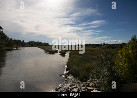 A coastal inlet along the Atlantic Ocean in Scarborough, Maine. Stock Photo