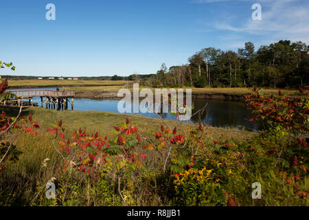 A coastal inlet along the Atlantic Ocean in Scarborough, Maine. Stock Photo