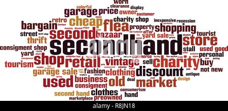 Secondhand word cloud concept. Vector illustration Stock Vector