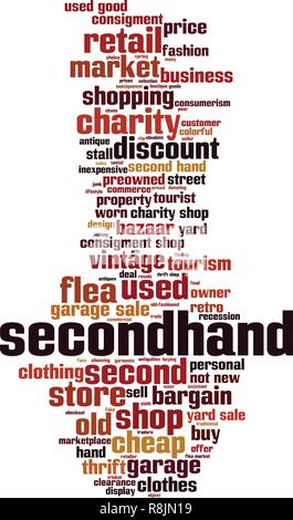 Secondhand word cloud concept. Vector illustration Stock Vector