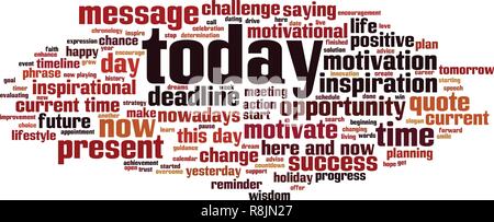 Today word cloud concept. Vector illustration Stock Vector