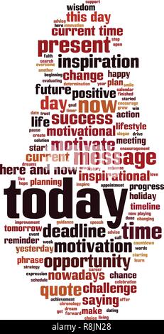 Today word cloud concept. Vector illustration Stock Vector