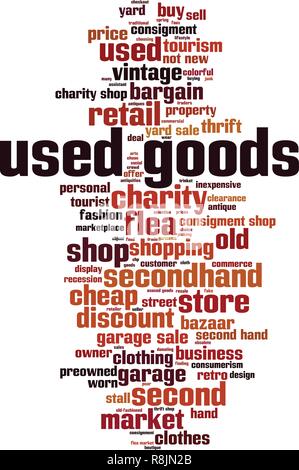 Used goods word cloud concept. Vector illustration Stock Vector