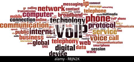 VoIP word cloud concept. Vector illustration Stock Vector