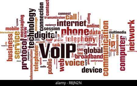 VoIP word cloud concept. Vector illustration Stock Vector