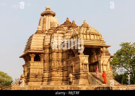 India, Madhya Pradesh, Khajuraho, monuments listed as World Heritage by UNESCO, Jagadamba temple Stock Photo