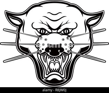 Illustration of pantera head on white background. Design element for ...