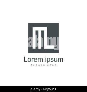Initial Letter ML Logo template design. Minimalist letter logo vector design Stock Vector