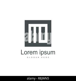 Initial Letter MO Logo template design. Minimalist letter logo vector design Stock Vector