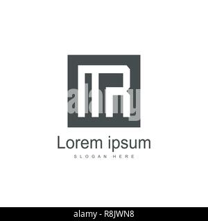 Initial Letter MR Logo template design. Minimalist letter logo vector design Stock Vector