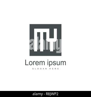 Initial Letter MY Logo template design. Minimalist letter logo vector design Stock Vector