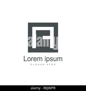 Initial Letter NF Logo Template Vector Design Stock Vector