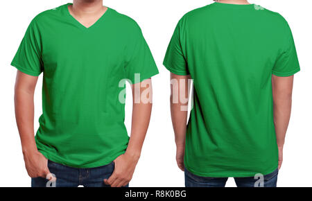 Green Blank T-shirt Front and Back Stock Photo - Alamy