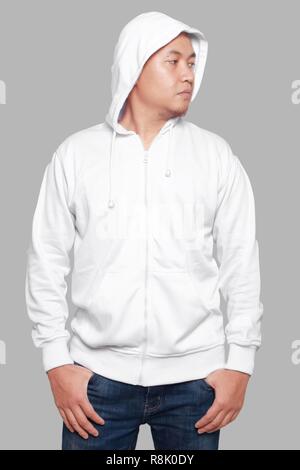 Download Hoodie sweatshirt mockup, blank white cloth template for ...
