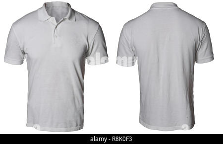 Gray polo t-shirt mock up, front and back view, isolated. Male model ...
