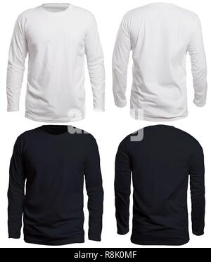 Blank long sleeve shirt mock up template, front view, isolated on white ...