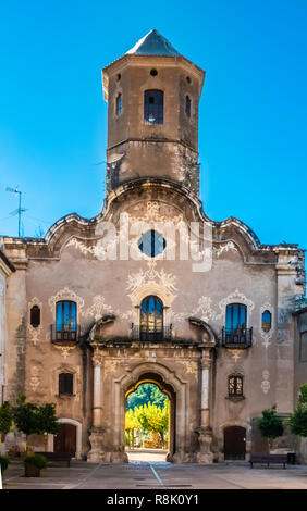 Monastery of Santa Maria de Santes Creus, a Cistercian monastery in Aiguamurcia, Catalonia, Spain. Bulit in the XII c. according to strict cistercian  Stock Photo